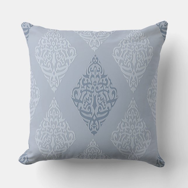 Blue Chambray Reversible Decorative Pillow (Front)