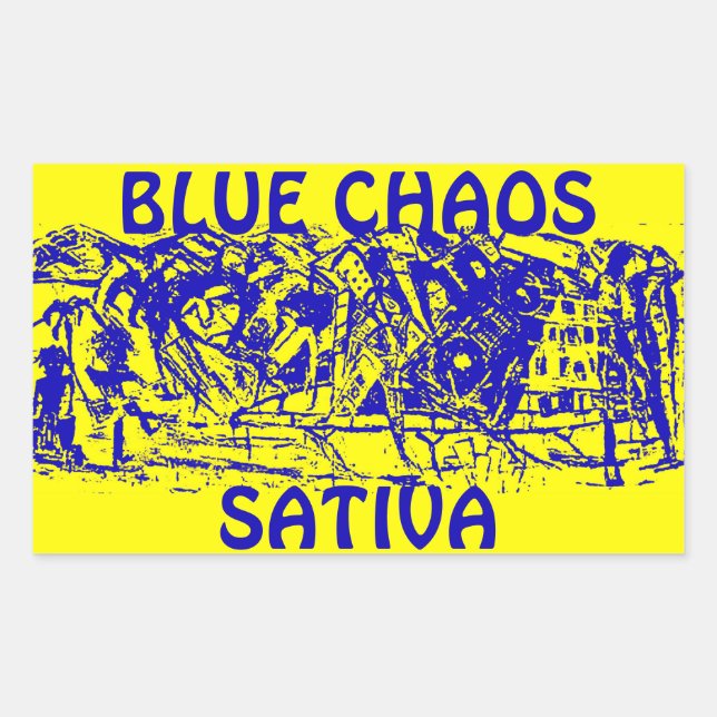 BLUE CHAOS SATIVA STICKER (Front)