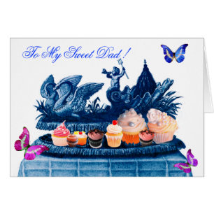 BLUE CHARIOT OF SWANS AND CUPCAKES FATHER'S DAY