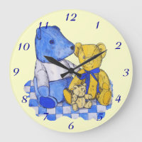 blue check picnic cloth with three teddy bears