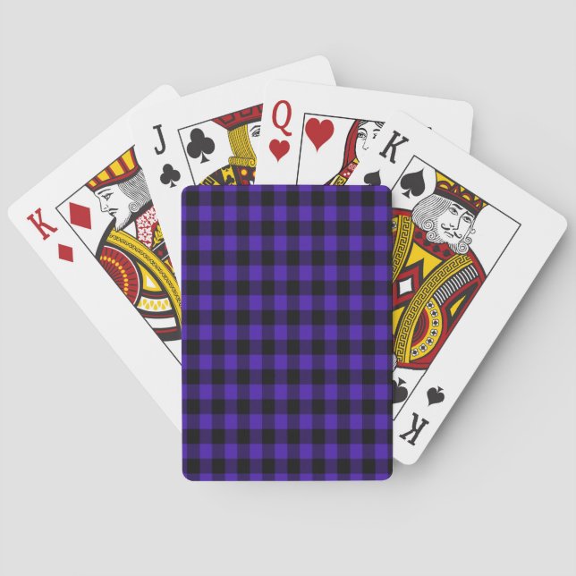 Blue Checked Playing Cards (Back)