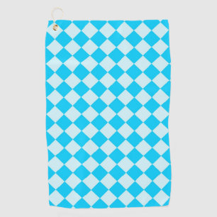 Blue Checker Diamond Pattern Golf Towel