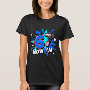 Blue checkered i was 6 now i'm 7 birthday  T-Shirt