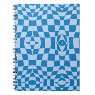 Blue Checkered Pattern Notebook