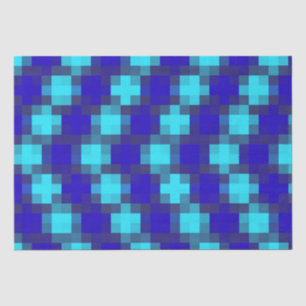 Blue Checkered Pattern, Tissue Paper