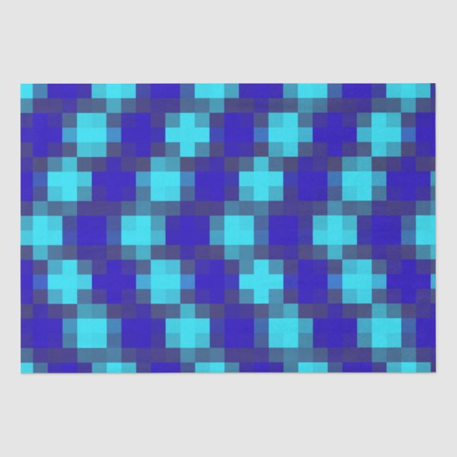 Blue Checkered Pattern,  Tissue Paper (Front)