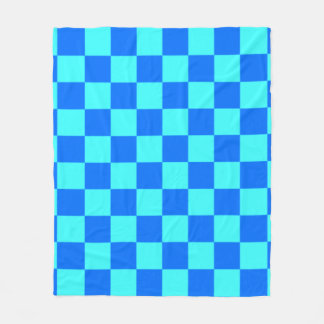 Blue Checkered Square Pattern  Fleece Blanket