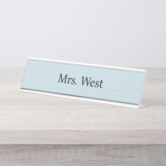Blue Checkers Name Plate (Front)