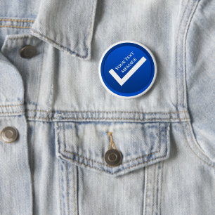 Blue Checkmark Symbol 2 Inch Round Button