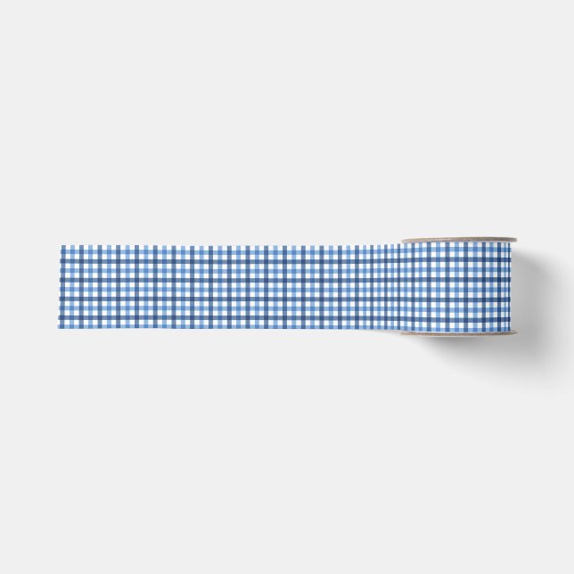 Blue Checks Cottage Charm Ribbon Grosgrain Ribbon (Front)