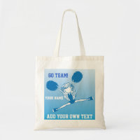 Blue Cheering Silhouette Cheerleader