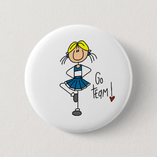 Blue Cheerleader 2 Inch Round Button