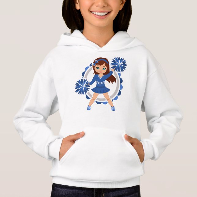 Blue Cheerleader Brunette - Cute Cheer (Front)