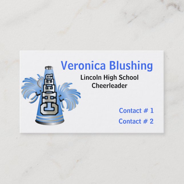 Blue Cheerleader Business / Calling Card (Front)