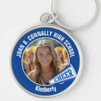 Blue Cheerleader Photo High School Spirit