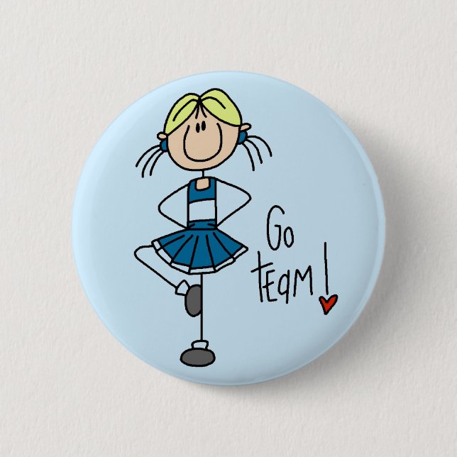 Blue Cheerleader Tshirts and Gifts 2 Inch Round Button (Front)