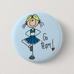 Blue Cheerleader Tshirts and Gifts 2 Inch Round Button