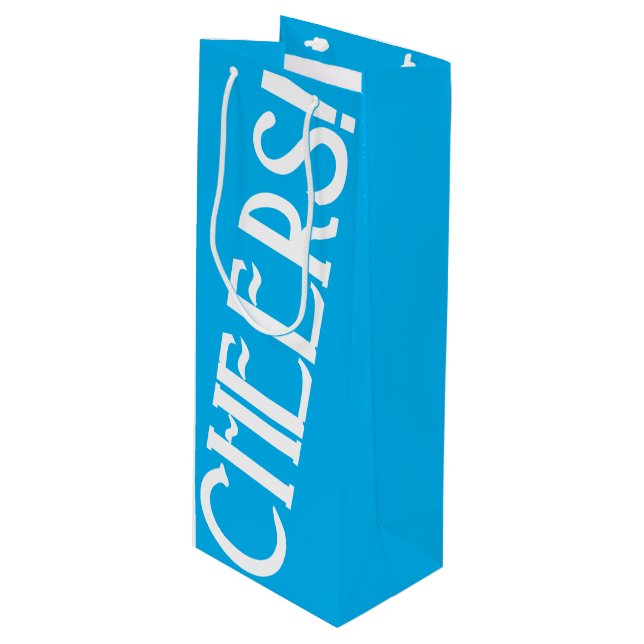 Blue Cheers Art Deco Wine Gift Bag (Front Angled)