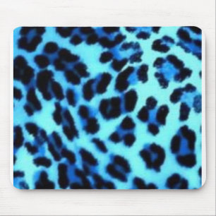 blue cheetah print mouse pad