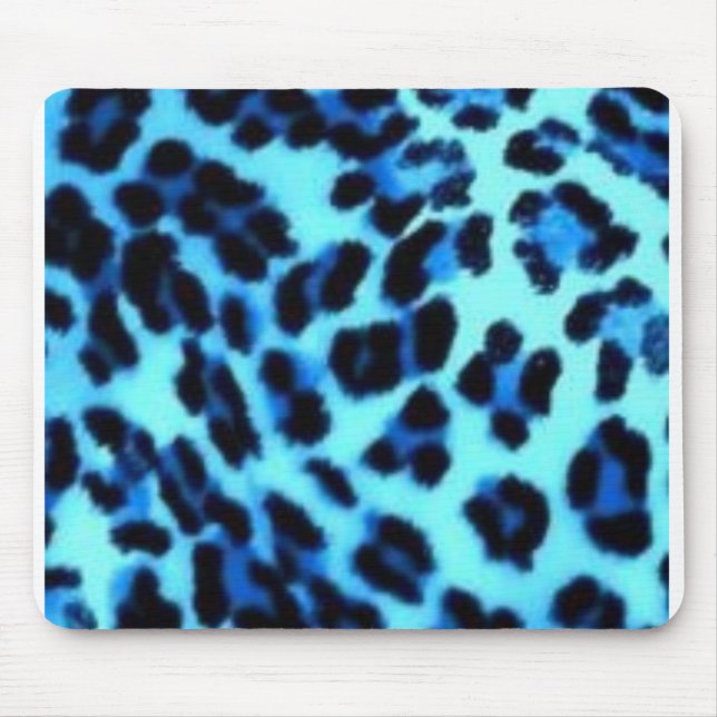 blue cheetah print mouse pad (Front)