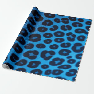 Blue Cheetah Print Pattern – Trendy Bold Animal Wrapping Paper