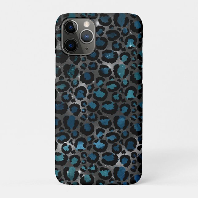 Blue Cheetah Spots Starry Night Space Astrology Case-Mate iPhone Case (Back)