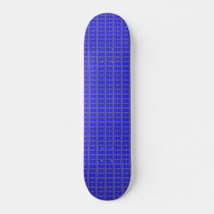 Blue chequered cloth design on skateboard