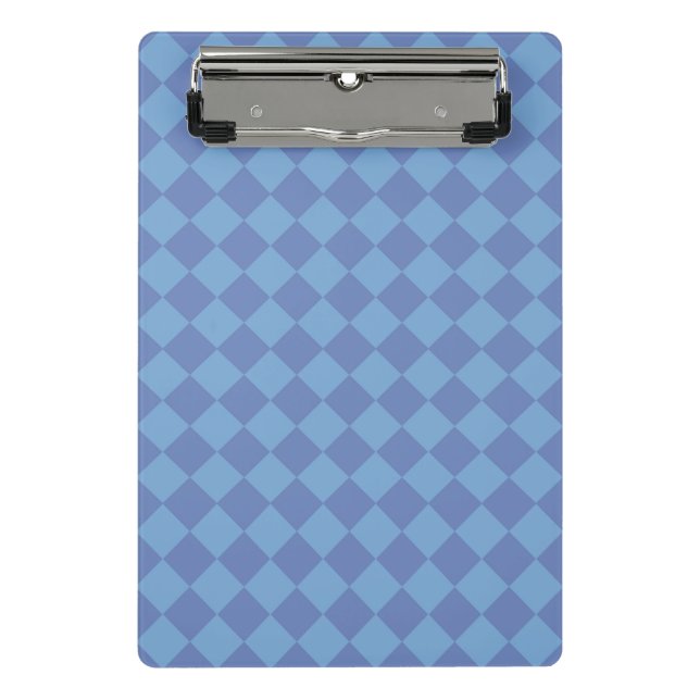 Blue Chequered Diamond Pattern  Mini Clipboard (Front)