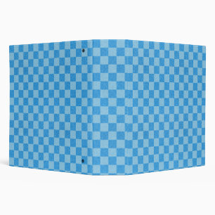 Blue Chequered Glitter Binder