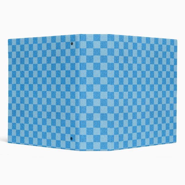 Blue Chequered Glitter Binder (Background)