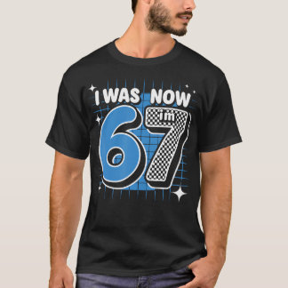 Blue Chequered I Was 6 Now I'M 7 Birthday Boy T-Shirt