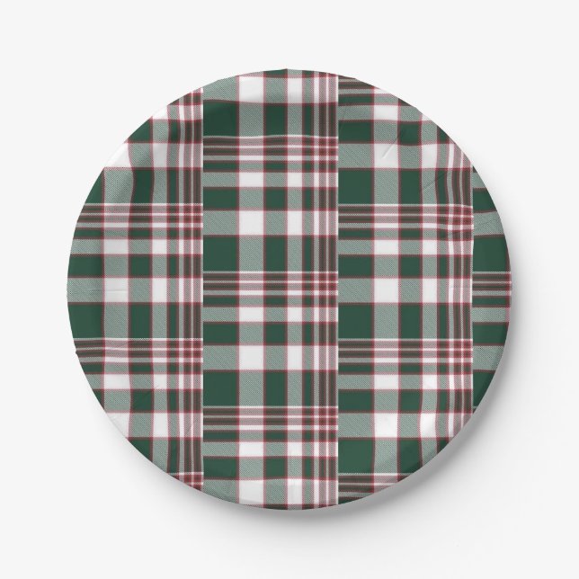 Blue Chequered Paper Plate (Front)