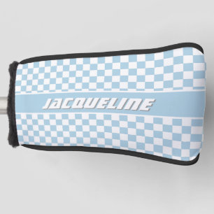 Blue Chequered Pattern Golf Head Cover