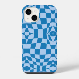 Blue Chequered Pattern iPhone 14 Case