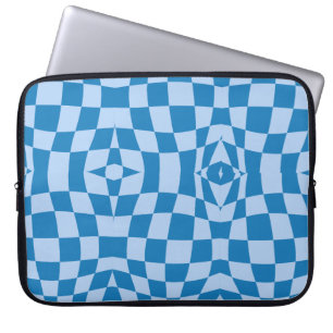 Blue Chequered Pattern  Laptop Sleeve