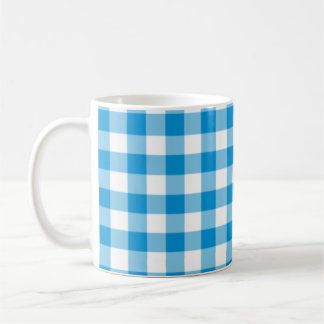 Blue Chequered Square Seamless Pattern Coffee Mug