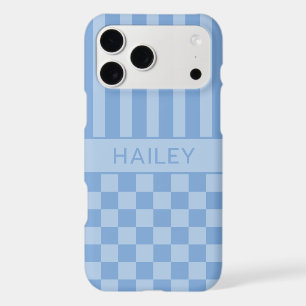 Blue Chequered Striped Personalized