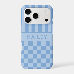Blue Chequered Striped Personalized