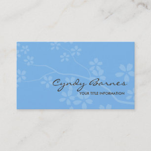 Blue Cherry Blossom Branch Business Card