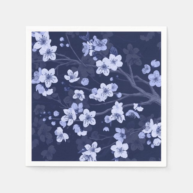 Blue Cherry Blossom Napkin (Front)