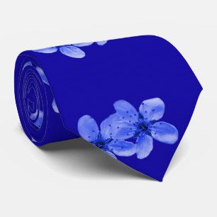 Blue Cherry Blossoms Pattern, Tie