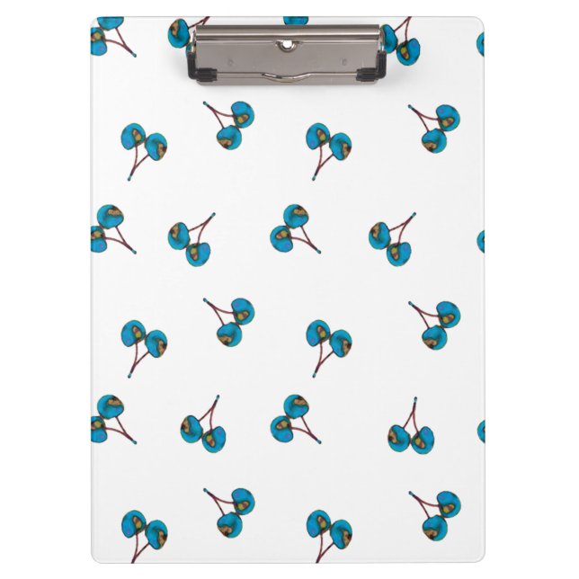 Blue Cherry Pattern Clipboard (Front)