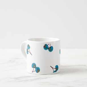 Blue Cherry Pattern Espresso Cup