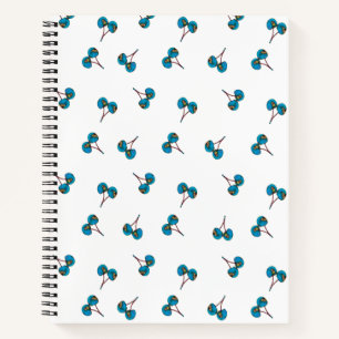 Blue Cherry Pattern Notebook