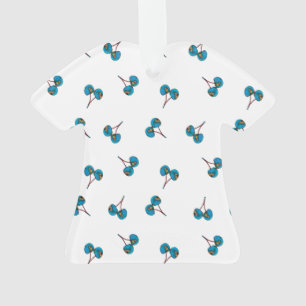 Blue Cherry Pattern Ornament