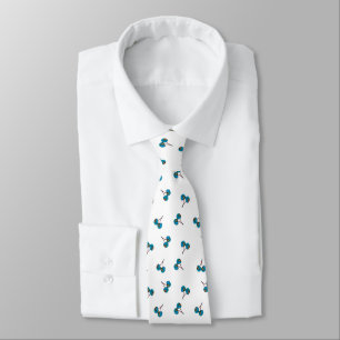 blue cherry pattern tie