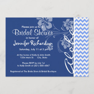 Blue Chevron; Aloha Invitation