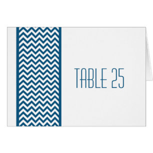 Blue Chevron Border Table Number Card