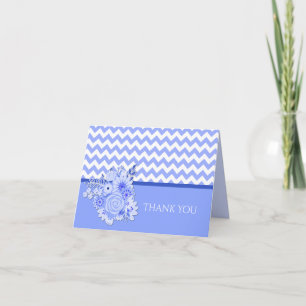 Blue Chevron Bridal Shower Thank You Card