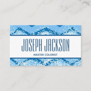 Blue Chevron Hair Master Colourist Business Card